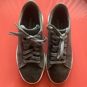 Cole Haan Grand Pro Velvet Tennis Shoe, Silver Gray Women’s Size 6